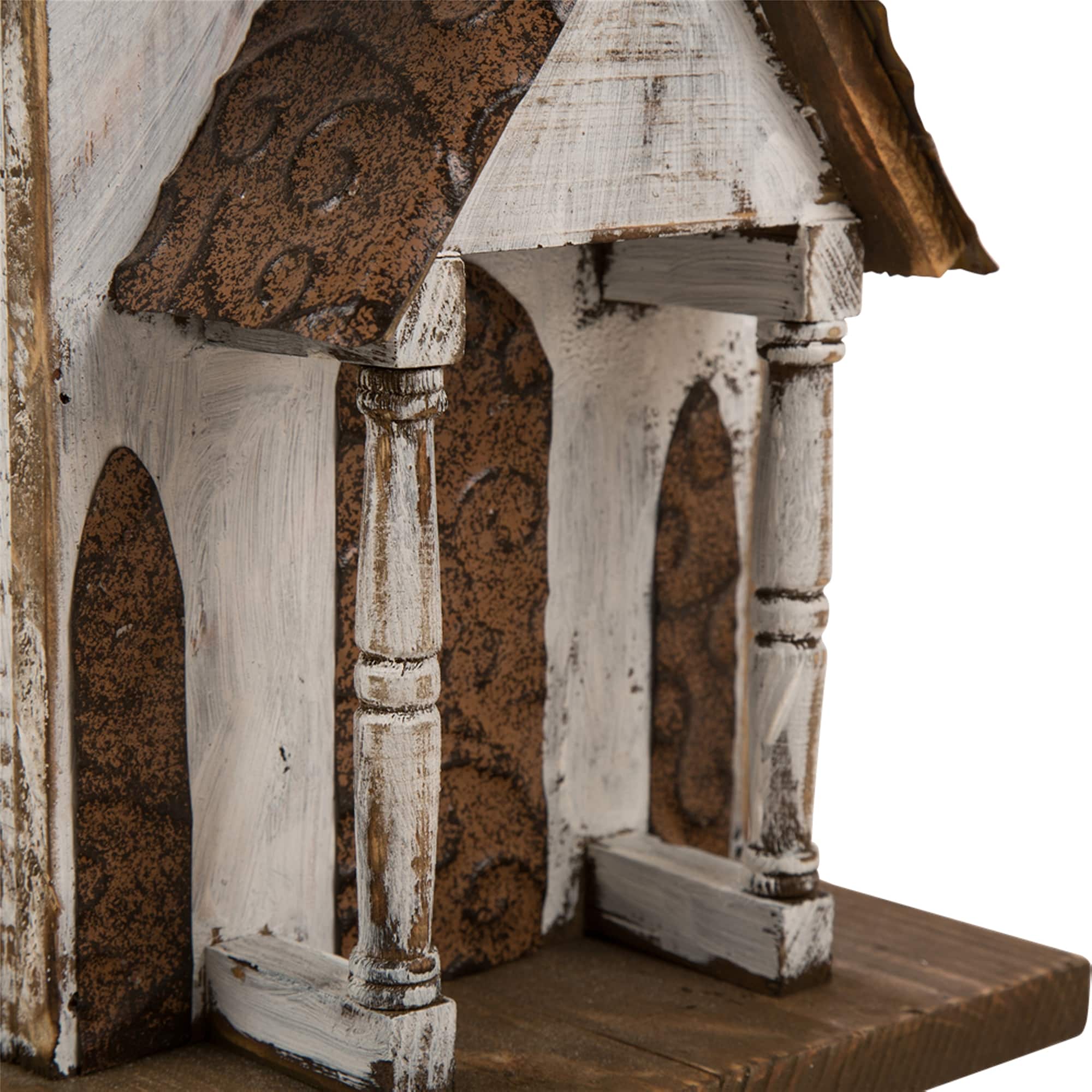 Glitzhome® 23.62" Extra-Large Rustic Wooden Birdhouse